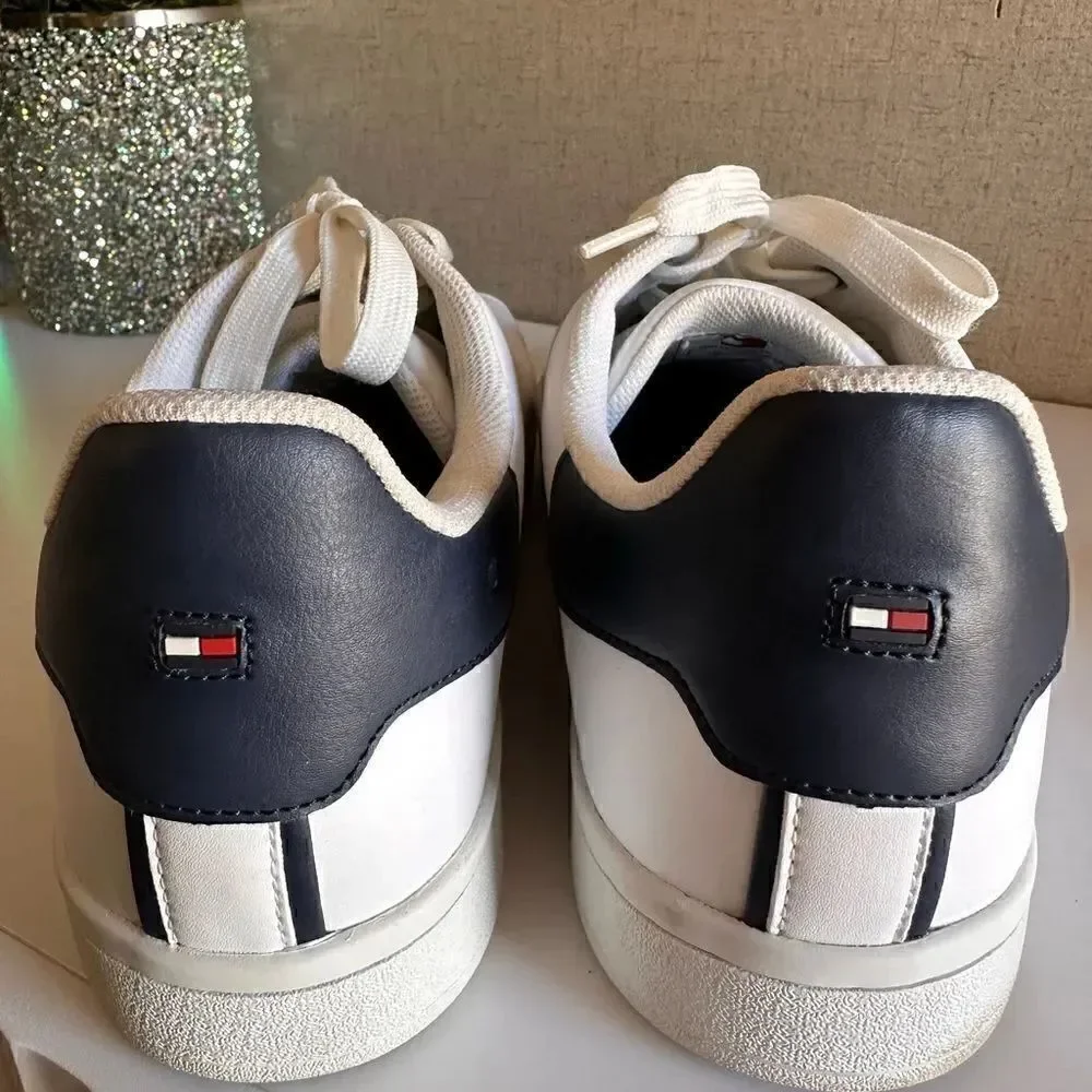 Tommy Hilfiger Men’s Sneakers – White Leather Low Top Size 13